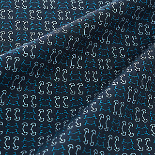 ポケットチーフ 45 cm 《Hモール》 - ブルー | Hermès - エルメス-公式